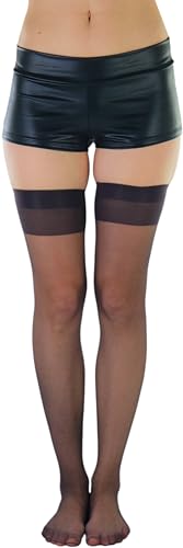 Image of ToBeInStyle Women's Sheer Banded Thigh High Socking w /Opaque Band