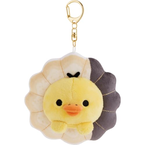 Peluche Rilakkuma x Mr. Donuts Kiiroitori pour décorer un sac ou des clés de voiture