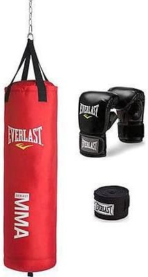 Heavy Boxing Punching Bag 70 Lb Training Gloves Speed Set Kicking MMA Workout
