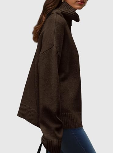 PRETTYGARDEN Womens Turtleneck Long Sleeve Sweater 2025 Fall Trendy Loose Fit Casual Tops Chunky Knit Pullover Sweaters4
