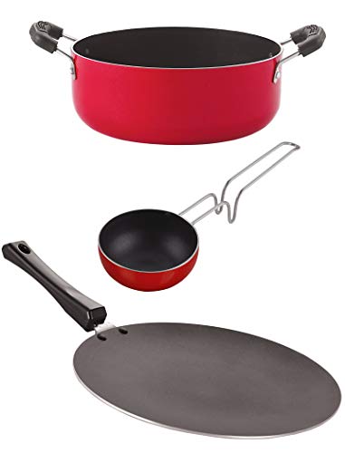 Image of Nirlon Kitchen Accessories for Cooking Non Stick Aluminium cookware Set, 3 Pieces(CT12 VG CS24)