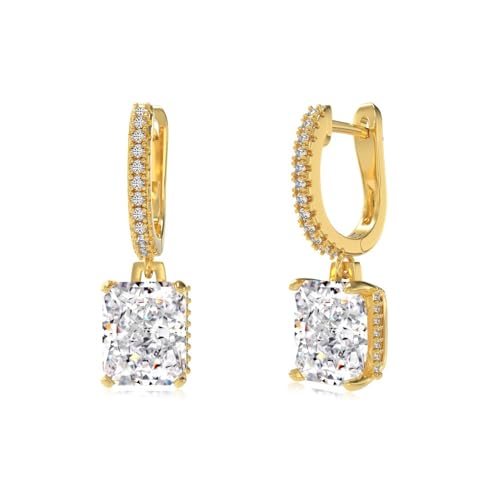 Boucles d'oreilles pendantes argent et diamant cadeau de mariage et de Saint-Valentin idéal