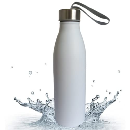 Garrafa de Água Com Cordinha 750 Ml Aço Inox Inquebrável Portátil, Livre de BPA, Viagem, Academia e