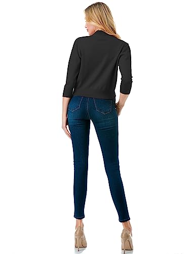 Lalabee Women'S Classic 3/4 Sleeve Open Front Cropped Bolero Cardigan-Black-Xxl thumb #6