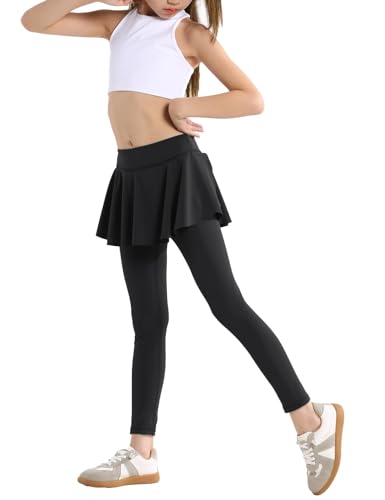 Hvididan Leggings with Skirt for Girls, Black Size 7-8 Uniform Pants School for Girls Kids - image 7