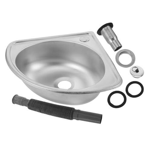 VINTORKY 1set Compact Stainless Steel Rv Sink Wall-mounted Wash Basin for Kitchen Bathroom Easy to Install Versatile Small Sink for Dishwashing and Hand Washing