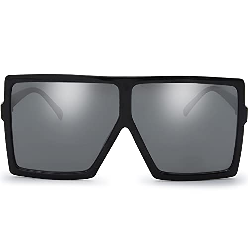 Image of The Fresh Large Oversized Fashion Square Flat Top Sunglasses - Exquisite Packaging