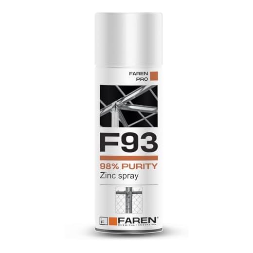 Faren Esmalte Spray Zinc 98% `F93´ cincado profesional Zincate a frío,m anticorrosiºxf3n. Muy apto para el ritocco de partes Grilletes y ossidate
