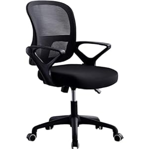 Gaming stoel, Mid-Back Ergonomische Kantoor Lendensteun Mesh Computer Bureau Werkstoel met Armleuningen for Receptie Eetkamer Conferentieruimte (Color : Noir)