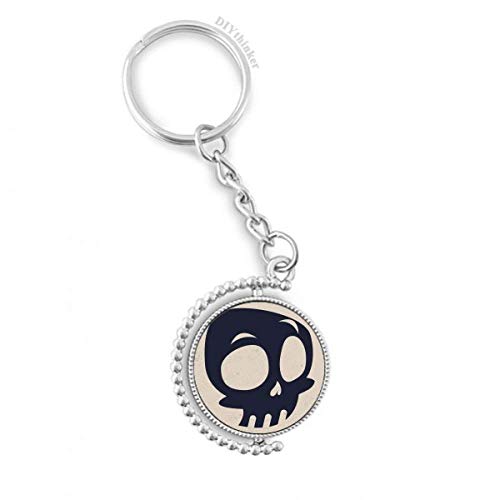 Porte-clés rotatif squelette grands yeux Halloween 3x9cm multicolore