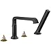 Delta Faucet Tetra Matte Black Roman Tub Faucet, Matte Black Tub Faucet, Roman Bathtub Faucet, Delta Roman Tub Faucet Black, Tub Filler, Matte Black T4789-BLLHP (Valve and Handles Not Included)