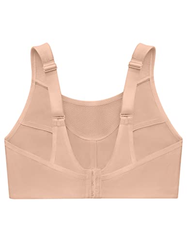 Full Figure Plus Size No-Bounce Camisole Sports Bra Wirefree #1066 Café #TOP4