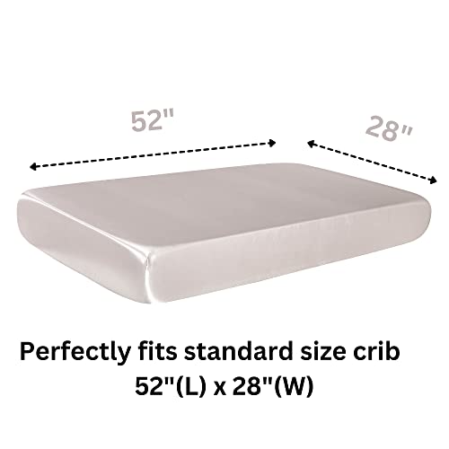 Image of Satin Crib Sheets 2-Pack for Babies & Toddlers - Soft, Gentle on Hair & Skin - Fitted Satin Sheets for Crib or Toddler Mattress