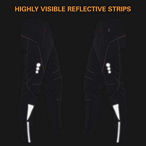 yeacher Calças masculinas de ciclismo Calças esportivas à prova de vento Térmicas de lã de inverno C