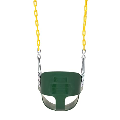 Eastern Jungle Gym Heavy-Duty High Back Half Bucket Toddler Swing Seat With Coated Swing Chains And Safety Strap #TOP2