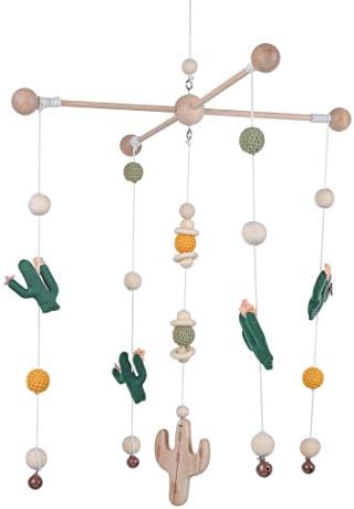 Bed Bell for Baby,Mobile Baby Nordic Style Wooden Wind Chime Handicraft with Bell Decoration Baby Photography Props Newborn Gift(Green Series)