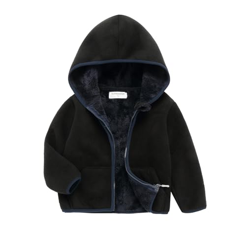 Image of Mud Kingdom Boys Girls Polar Fleece Jacket with Hood Winter Thick Warm Outerwear Funny Cartoon