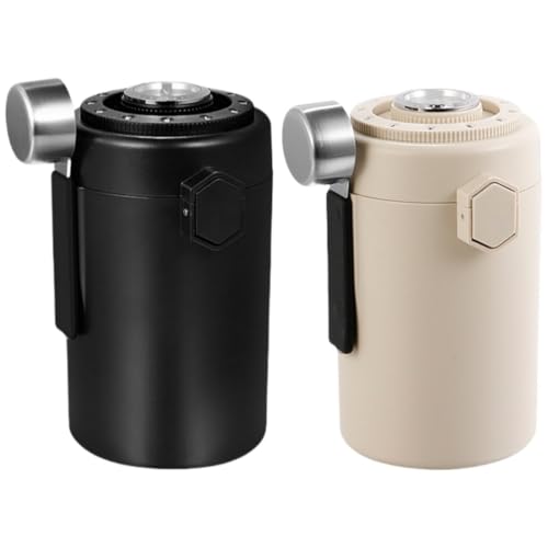 VRTYVEYBB Funzionamento a un pulsante del contenitore del chicco di caffè di vuoto dell'acciaio inossidabile con l'igrometro, bianco