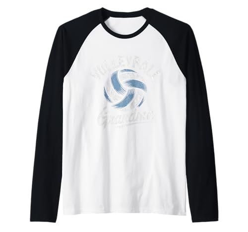 Volleyball Grandma Funny Splash Raglan Baseball Tee