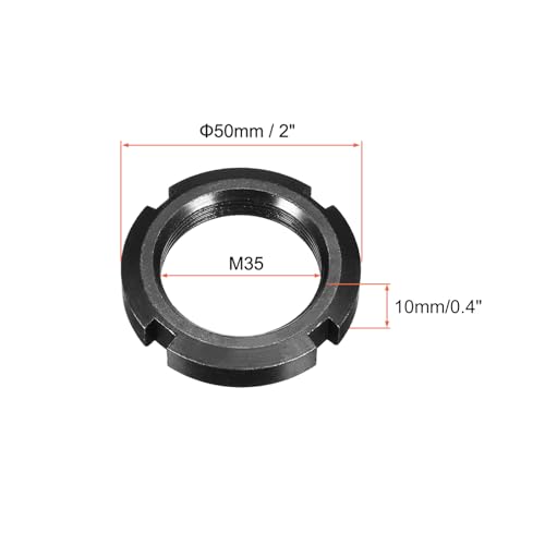 sourcing map 2 Stücke M35x1.5mm befestige vier-Nuten ausschnittene runde Mutter