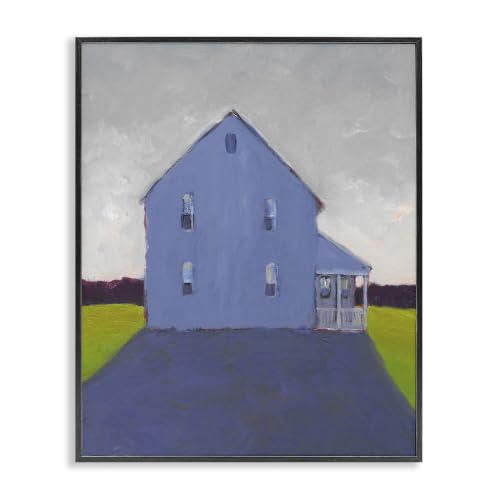 Rural Farm Barn Rainy Day Landscape, 11 x 14 Inch Framed Giclée Print
