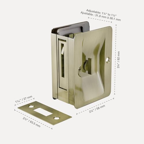 Image of Richelieu | Onward Privacy Pocket Door Pull, Rectangular, Antique Brass