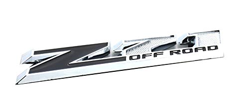 Image of Aimoll 2pcs 10 Inch Big Chrome Z71 Off Emblems Replacement for GMC Chevy Silverado (Chrome Black)