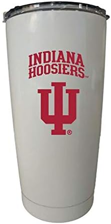 Indiana Hoosiers 16 oz White Insulated Stainless Steel Tumbler White. Officially Licensed Collegiate Product