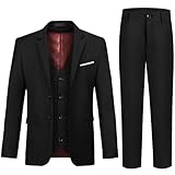 Boys' Suits Size 2T Kids Black Suit Slim Fit 3 Piece Formal Suit Set Teen Toddler Ring Bearer Outfit for Wedding
