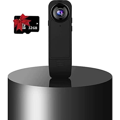Small Body Camera, 1080P FHD Mini Spy Camera, Video Recording, Clear Night Vision, Motion Detection, Photo Taking, Spy Cameras with Back Clip Design, Mini Camera, 32G SD Card is Included Cover