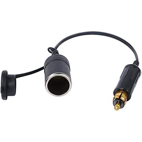 YACSEJAO Hella(Din) to Standard Cigarette Lighter Adapter - Cable Extension, European Male Din Plug Cigarette Lighter Adapter Socket 12V 24V for Motorcycle and Truck Cover