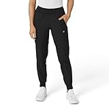 Picture of Wink Scrubs for Women, W123, Comfort Waist Cargo Joggers Pants with 8 Pockets Black