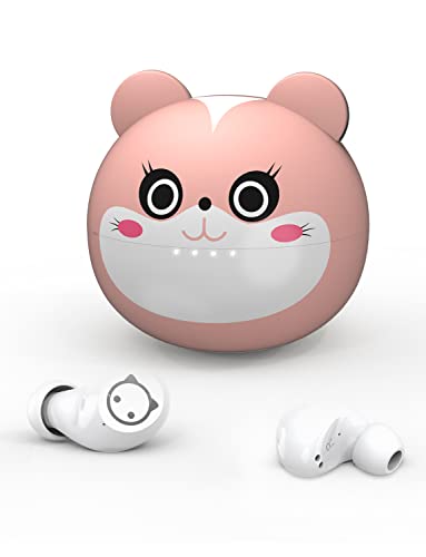 Togetface Bluetooth-Ohrhörer – Rosa Schulgeschenk für Kinder, 36 Stunden Spielzeit, kabellose Ohrhörer, Mädchen, Cartoon, Kinder-Kopfhörer für iPhone und Android