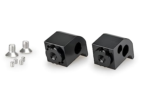 Adaptateurs de repose-pieds Puig 20446N pour pilote en aluminium noir