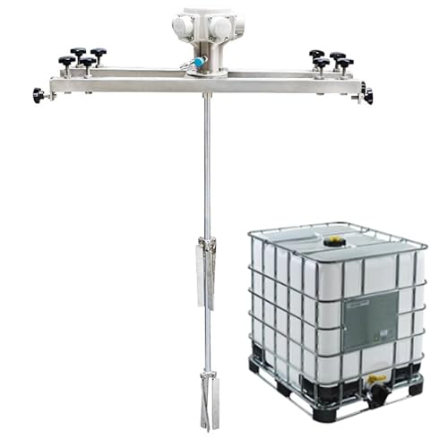 5-Cylinder Pneumatic Paint Mixer for IBC Tote | 264 Gallon Capacity 1HP Industrial Mixer with Adjustable Beam (28-78in) - Air Agitators for Medium High Viscosity Solutions