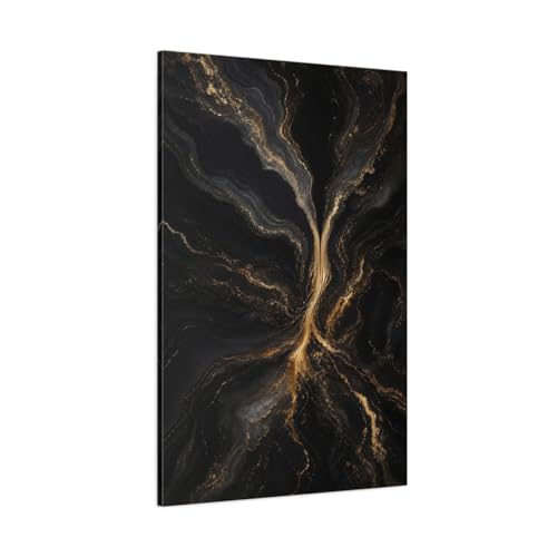 Toile Abstract Gold Marble Black au-dessus du Canapé de Salon
