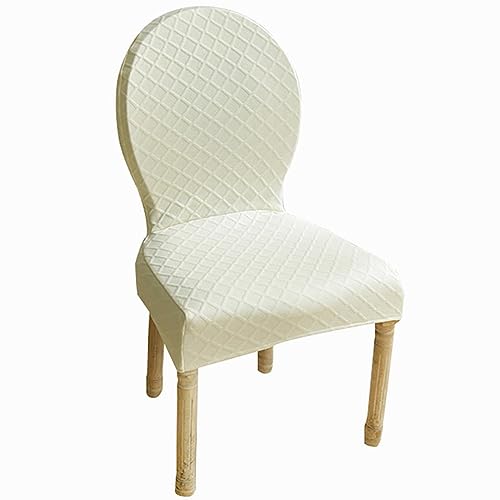 Mswborml Fundas de Sillas Comedor Ajustables Anti Gatos con Gran Respaldo Redondo, Elásticas Funda para Asiento Silla de Oficina Juego de 2/4, Lavables Fundas para Butacas Sin Brazos,B,2PCS