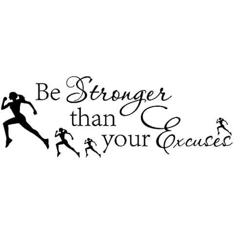 Pegatina de pared Be Stronger Than Your Excuses Cover