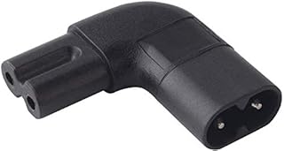 IEC 320 C7-C8 90度直角ACアダプター、左右垂直電源アダプター、図8オス-メスアングルACコンバーター、1個 - テレビ用2ピン電源コード接続