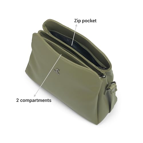 Image of Mochi Women Casual Faux leather Soft Body Zipper closure Solid Sling Bag