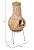 Outdoor Clay Chiminea Fireplace Sun Design Wood Burning Fire Pit with Sturdy Metal Stand, Barbecue, Cocktail Party, Cozy Nights Fire Pit (Beige)