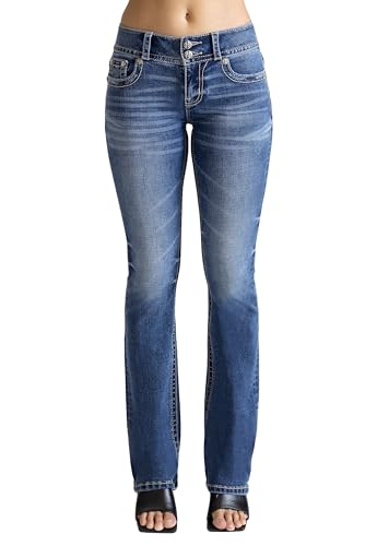 Miss Me Women's Nova Jane Thick Stitch Mid-Rise Bootcut Jeans2