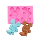 Guratapa 2 Cavity Mouse Mice Head Silicone Molds for DIY Fondant Candy Making Chocolate Mold Desserts Ice Cube Gum Clay Biscuit Plaster Resin Cupcake Topper Cake Decor Moulds
