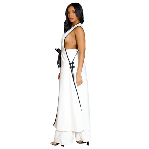 Women's Casual Suits Y2k Fashionable 2-Piece Suit Sleeveless Suit Vest Dress Business Multi-Pocket Overalls