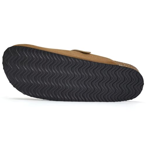 Image of Torotto Womens Clogs Cork Footbed Suede Slippers Arch Support Potato Shoes with Adjustable Buckle