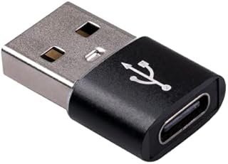 TYGA STORE USB Type C Female to USB Type A Male Adapter 2.0, Sync, Transfer, Charge, Plug & Play (1, Black)