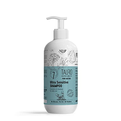 Tauro ProLine Pure Nature Ultra Sensitive Shampoo für Hunde und Katzen mit empfindlicher Haut & Fell Ohne Sulfate Parabene SLS Natürliche Zusammensetzung Sanftes Pflegeprodukt Mit Ätherischen Ölen