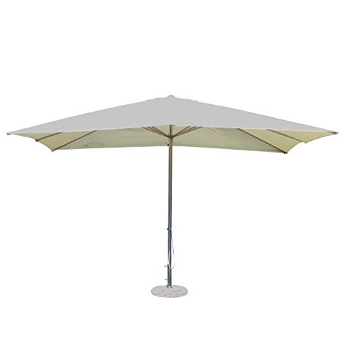 Milani Home Ombrellone Da Giardino 2x2 Metri - Palo Centrale Nero In Alluminio - Telo Poliestere Beige - Base Non Inclusa