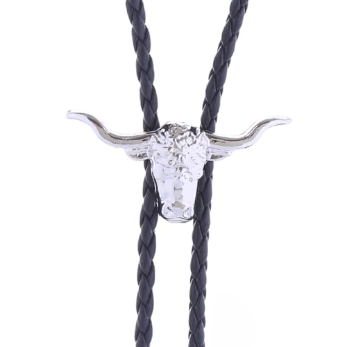 Image of HUABOLA CALYN Native American Bolo tie Rodeo Cowboy Leather Necktie Western Bolo ties for Men Women Necktie for Concert Fans