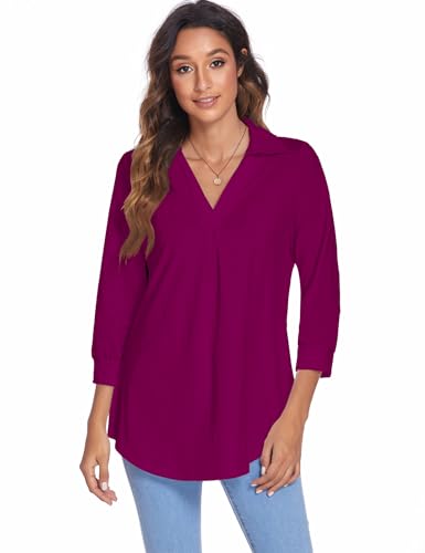 Image of Newchoice Womens 3 /4 Sleeve Shirts Business Casual Tops
